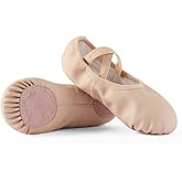 DyingSwan Toddler Ballet Shoes for Girls, Soft Leather Ballet Slippers, No-Tie Ballet Shoes Dance Shoes for Girls (Toddler/Little/Big Kid/Women)
