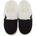 NineCiFun Women's Slip on Fuzzy House Slippers Memory Foam Slippers Scuff Outdoor Indoor Warm Plush Bedroom Shoes with Faux Fur Lining