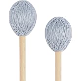 VANPHY 2-Pack Marimba Mallets Yarn Heads with Beech Wood Handle Grey | Keyboard Percussion Accessories for Xylophone Glockenspiel Vibraphone Ideal for Beginners Students and Music Lovers