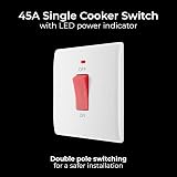 BG Electrical Cooker Control Switch Unit 45A Nexus 800 White Round Edge view 4