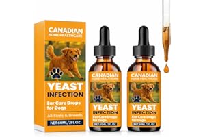 [2-Pack] Clinical Yeast Infection Treatment for Dogs for Cats & Dogs - Canadian Vet-Strength Dog Ear Cleaner Infection - Ear 