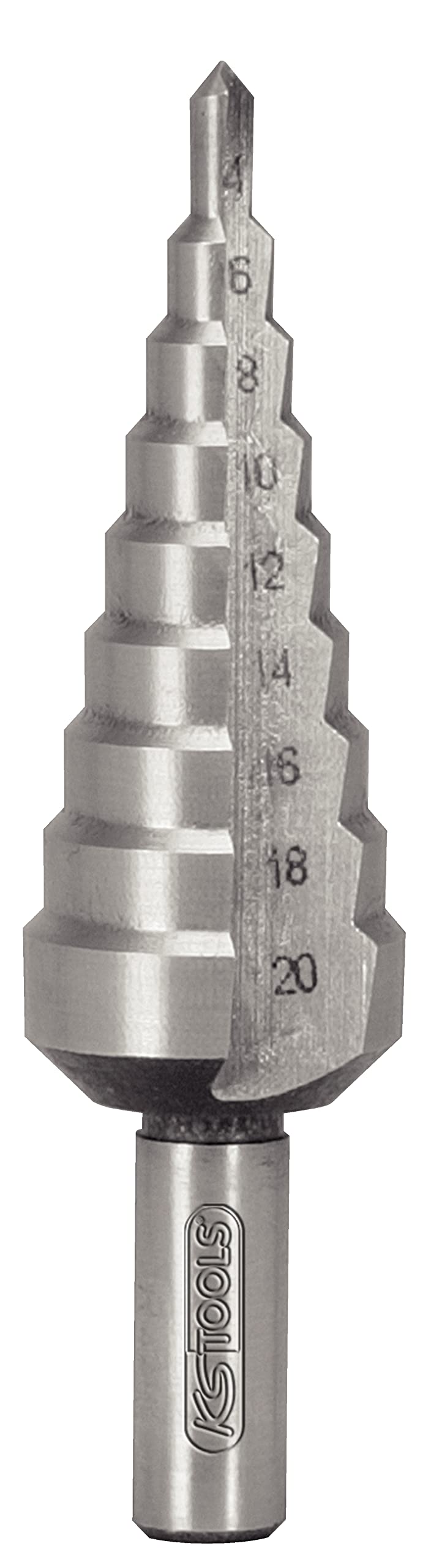 KS Tools 330.2212 HSS Step Drill Bit for Sheet Metal 4 to 20 mm