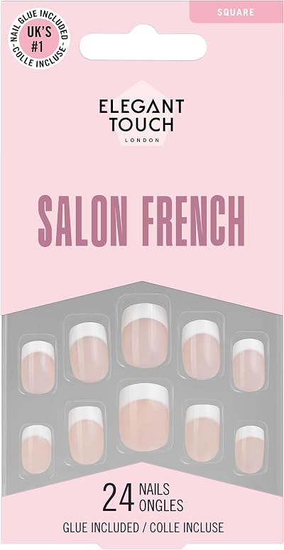 Elegant Touch French Nails 126 Brand Press On Nails Gloss Pink Tip