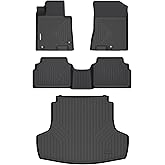 GINOWY- Floor Mats & Cargo Liner for Kia K5 2021-2025 2026 (Only FWD Models) for Hyundai Sonata 2020-2026, TPE All Weather 2024 K5 Car Mats, 2024 Sonata Trunk Mat Non-Slip Durable Black