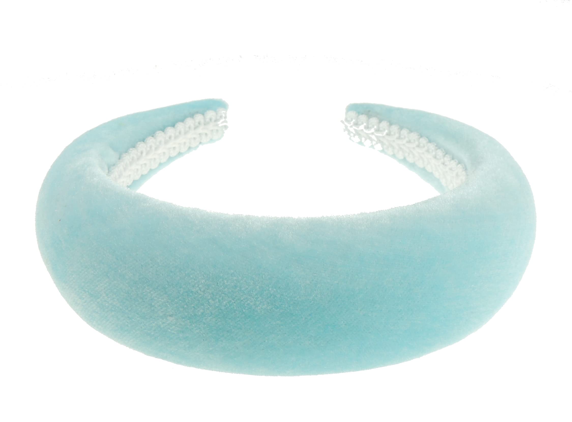 Womens Occasion Wedding Bridal Party Birthday Christmas Evening Wide Thick High Bump Padded Matador Velvet Velour Hair Hairband Headband Alice Band (Turquoise, One Size)