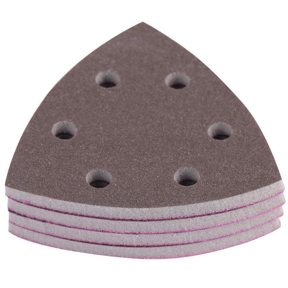 Triangle Sandpaper,4pcs 6 Holes Pieces Mouse Detail Sander Sandpaper Sanding Paper Polishing Tools(300-400#)