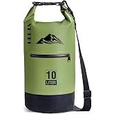 HEETA Waterproof Dry Bag Backpack with Zippered Pocket 5L/10L/20L/30L/40L | Roll Top Lightweight Dry Storage Bag for Women Men, for Travel Kayaking Boating Camping Beach Vacation Hiking Lake Essentials