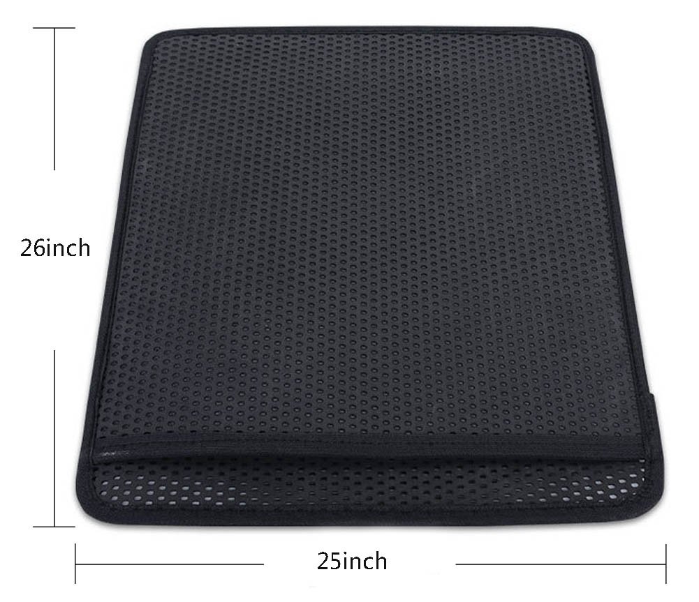 Cat Litter Mat XL Double Layer Honeycomb Cat and Dog Litter Trapper With Waterproof Base Layer ECO-friendly Light Weight EVA Foam Rubber- For Cat Litter Box (26x25in)