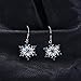 JewelryPalace Snowflake Earrings, Genuine Swiss Blue Topaz Dangle Earrings for Women, 14k Gold Plated 925 Sterling Silver Earrings for Women, Gemstones Birthstone Drop Earrings for Women