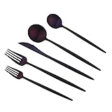 Gugrida 20 Pieces Matte Flatware Set, 18/10
