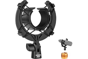 NEEWER Microphone Shock Mount, Mic Holder for Stand & Boom Arm with Elastic Ropes & 3/8" to 5/8" Screw Adapter, Fits Mics of 