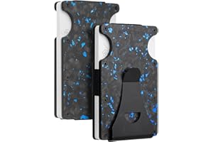 MONOCARBON Real Carbon Fiber Minimalist Wallet,High Capacity RFID Blocking Credit Card Holder with Money Clip,Slim Wallet for Men Front Pocket,Easily Remove Your Cards-Matte Broken Blue