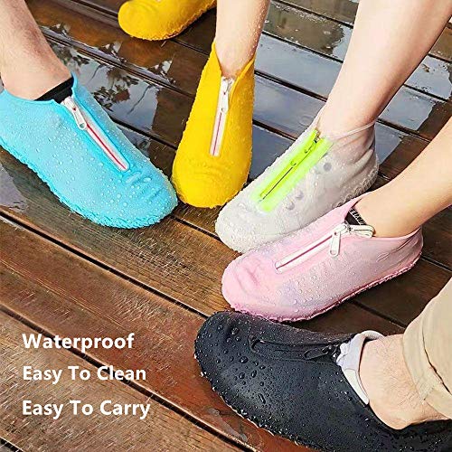 DREAMUS Reusable Silicone Waterproof Shoe Covers, Silicone Shoe Covers with Zipper No-Slip Silicone Rubber Shoe Cover for Kids,Men and Women (Transparent, L) - Thumbnail 6