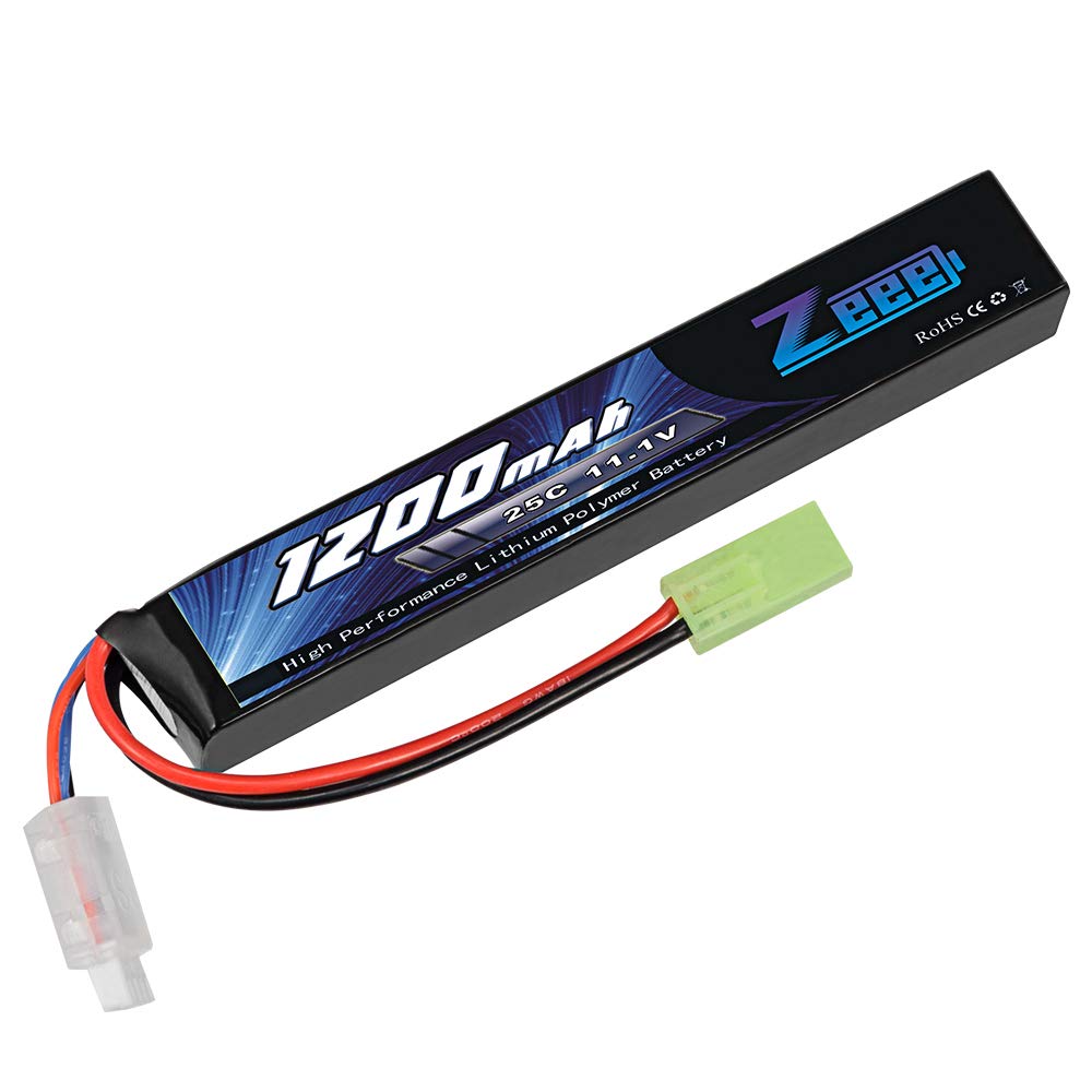 Zeee 11.1V Lipo battery airsoft gun 1200mAh 25C 3S Stick type for AEG, Air soft Guns AK47, MP5k, MP5 PDW, RPK, PKM