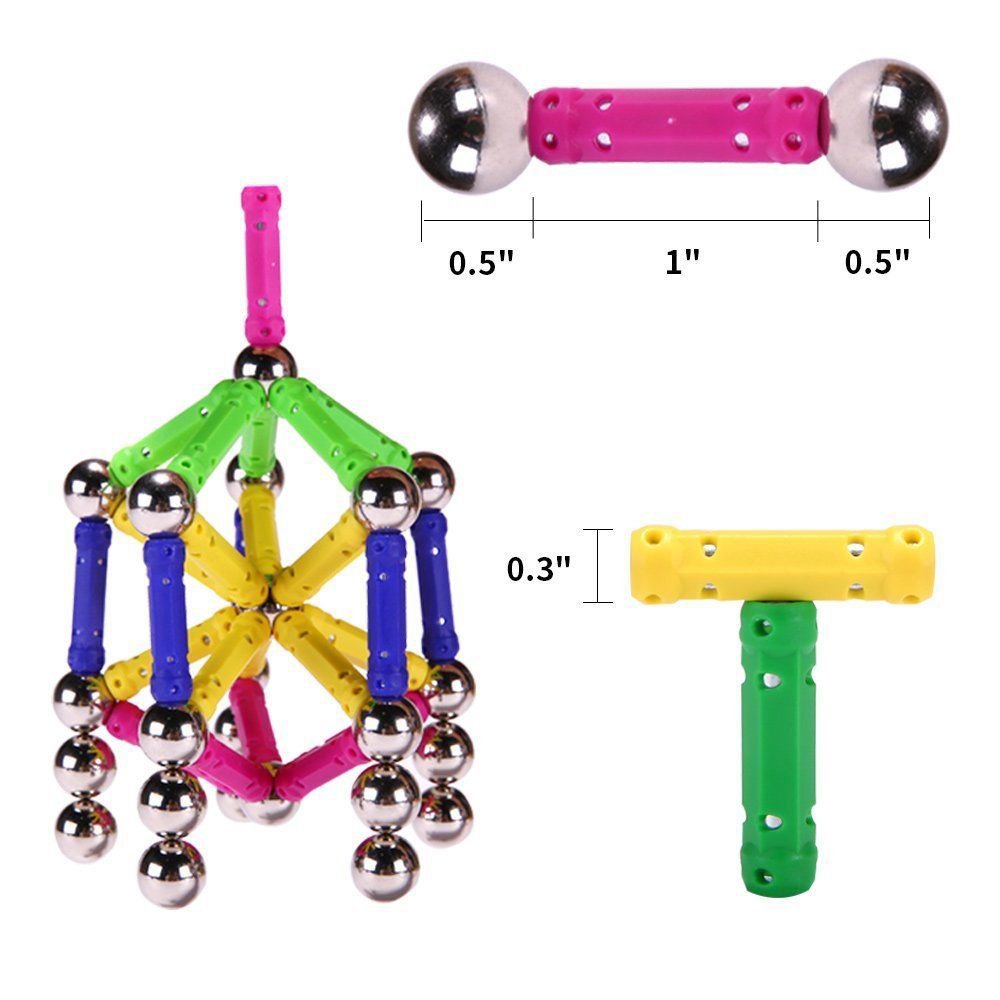 Blocs de Construction 206 Pièces Magnétique Bâtons Educational Toys Set (206pcs)