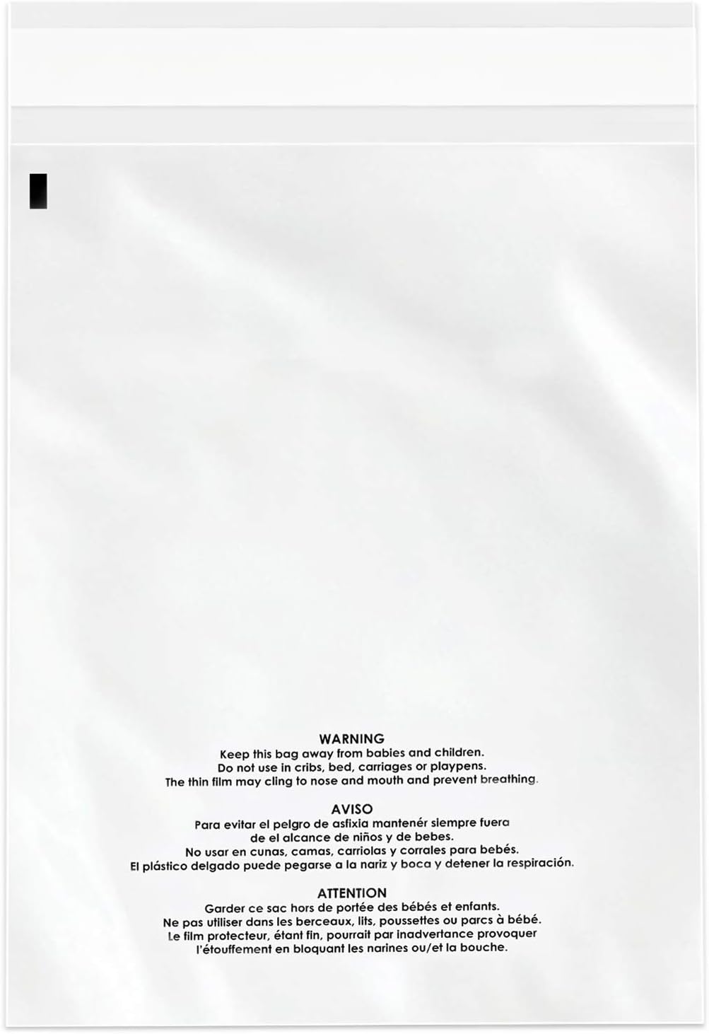 Spartan Industrial || 1000 Count - 8” X 10” Self Seal Clear Poly Bags with Suffocation Warning for Packaging, Shipping & FBA (More Sizes Available) - Permanent Adhesive: Home Improvement