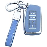 Yuebutor Key Fob Cover Case Compatible with Lexus ES350 NX300h RC RX is 300 350 200t GS450H LX570 Accessories Shell (Blue)