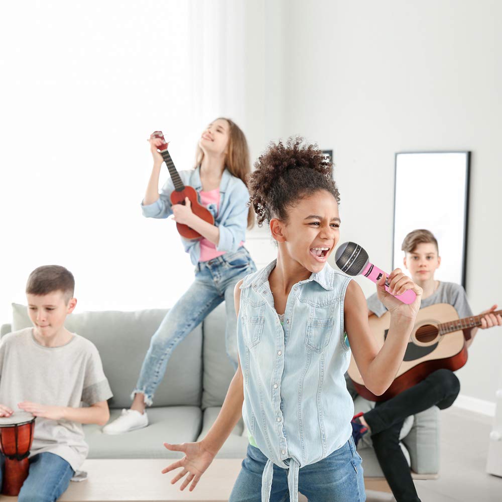 Inflatable Microphones, 24 Piece Set, Pretend Play Microphone Inflates, Durable Water Pool Toys in Assorted Colors, Fun Birthday Party Favors for Kids