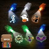 Halloween Finger Projector Lights Party Favors for Kids LED Projection Ring | 6 Pattern Mini Colorful Light up Finger Light Bulk Glow in the Dark Decor Goodie Bag Stuffers Gift for Rewards(6PCS)
