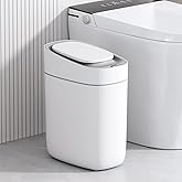ELPHECO Automatic Bathroom Trash Can with Lid, 2.5 Gallon Slim Sensor Garbage Can, 9L Narrow Plastic Trash Bin, Waterproof Mo