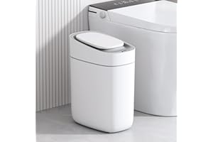 ELPHECO Automatic Bathroom Trash Can with Lid, 2.5 Gallon Slim Sensor Garbage Can, 9L Narrow Plastic Trash Bin, Waterproof Mo