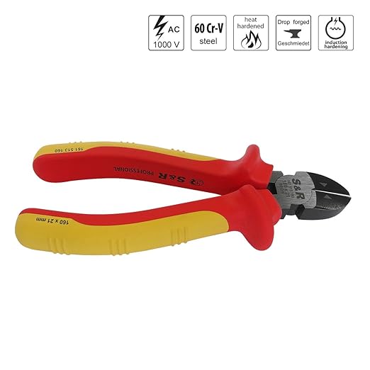 title=S&R Tronchese laterale Elettricista 160mm / Pinza a taglio laterale 1000V