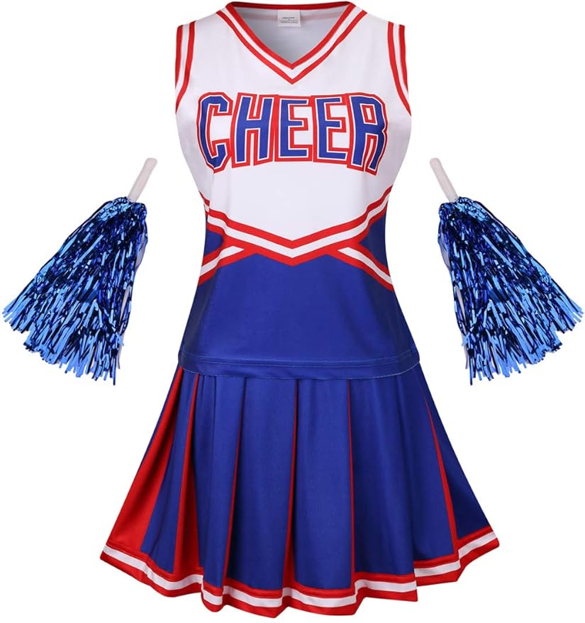 GRAJTCIN Women's Cheerleader Costume, 3Pieces High School