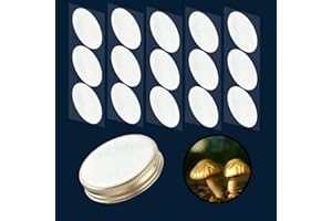 PESSILIN Mushroom Growing Supplies 0.25 μm - 15Pcs 65mm Filter Filter Disc Mushroom Applied Under Wide Mouth Jar Lid for Mushroom Cultivation