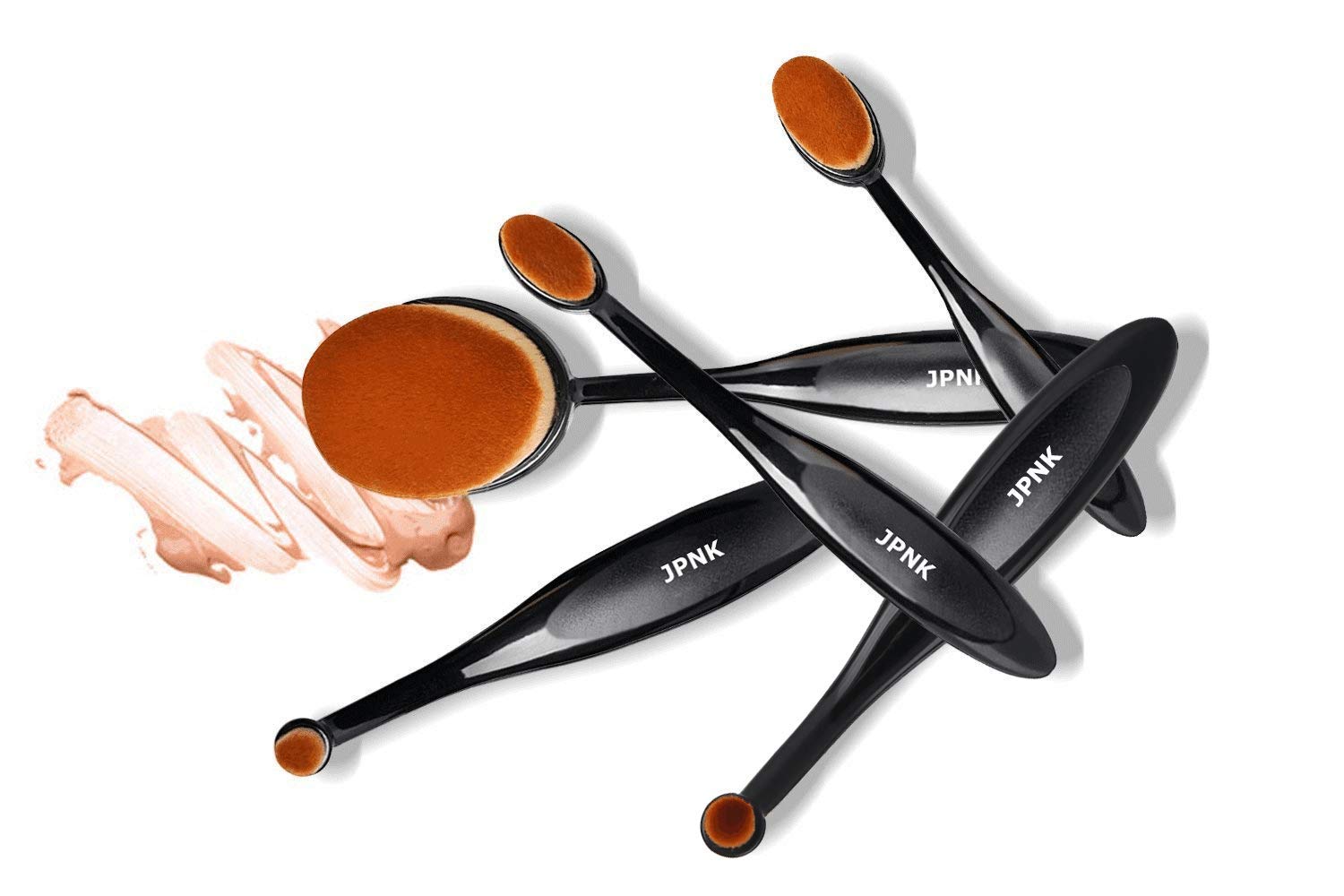 JPNK Oval Toothbrush Style Synthetic Powder Foundation Cream Makeup Brush (5 Pieces): Beauty