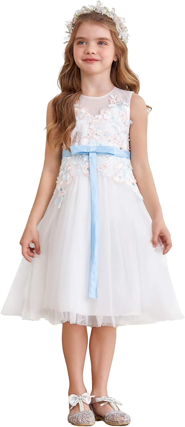 EverPretty Girls Princess Tulle with Appliques Wedding Party Bridesmaid Dresses CK60011