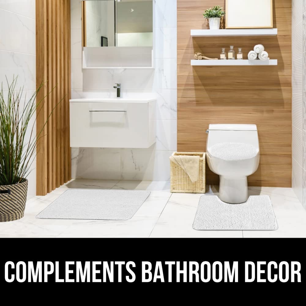 Gorilla Grip Soft Chenille Bathroom Toilet Lid Cover, Machine Washable