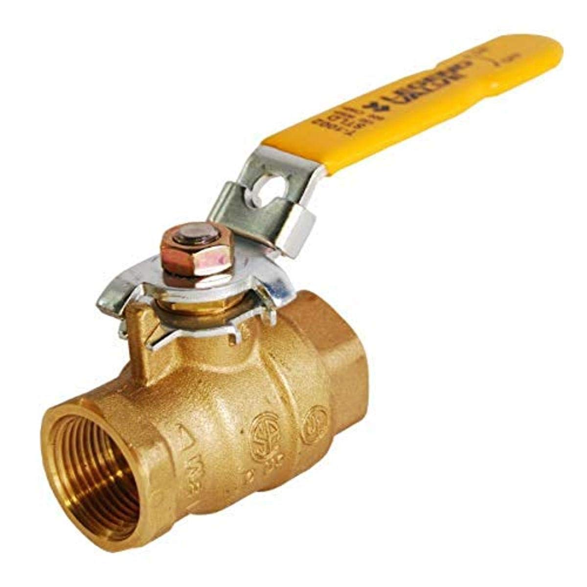 Legend Valve 101614 Brass Full Port Ball Valve, Locking Device, 1.5"x2.5"x3" Industrial