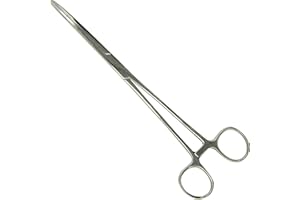 XTRM CRAFT Pean Hemostat Straight and Curved Multipurpose Locking Tweezer Clamps Serrated, Stainless Steel - Hemostats for Nurses, Fishing Forceps, Crafts and Hobby