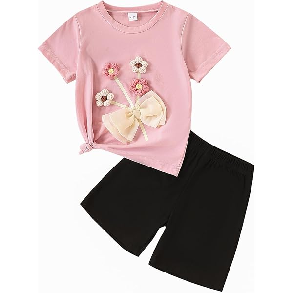 Baby Girl Retro Bear Sling T-shirt Sleeveless Tops And Thin Soft Breathable Shorts 2pc Set Kid