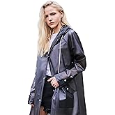 L-Rain TPU Clear Rain Coat for Women - Waterproof Packable Fashion Rain Poncho with Hood Reusable Raincoat