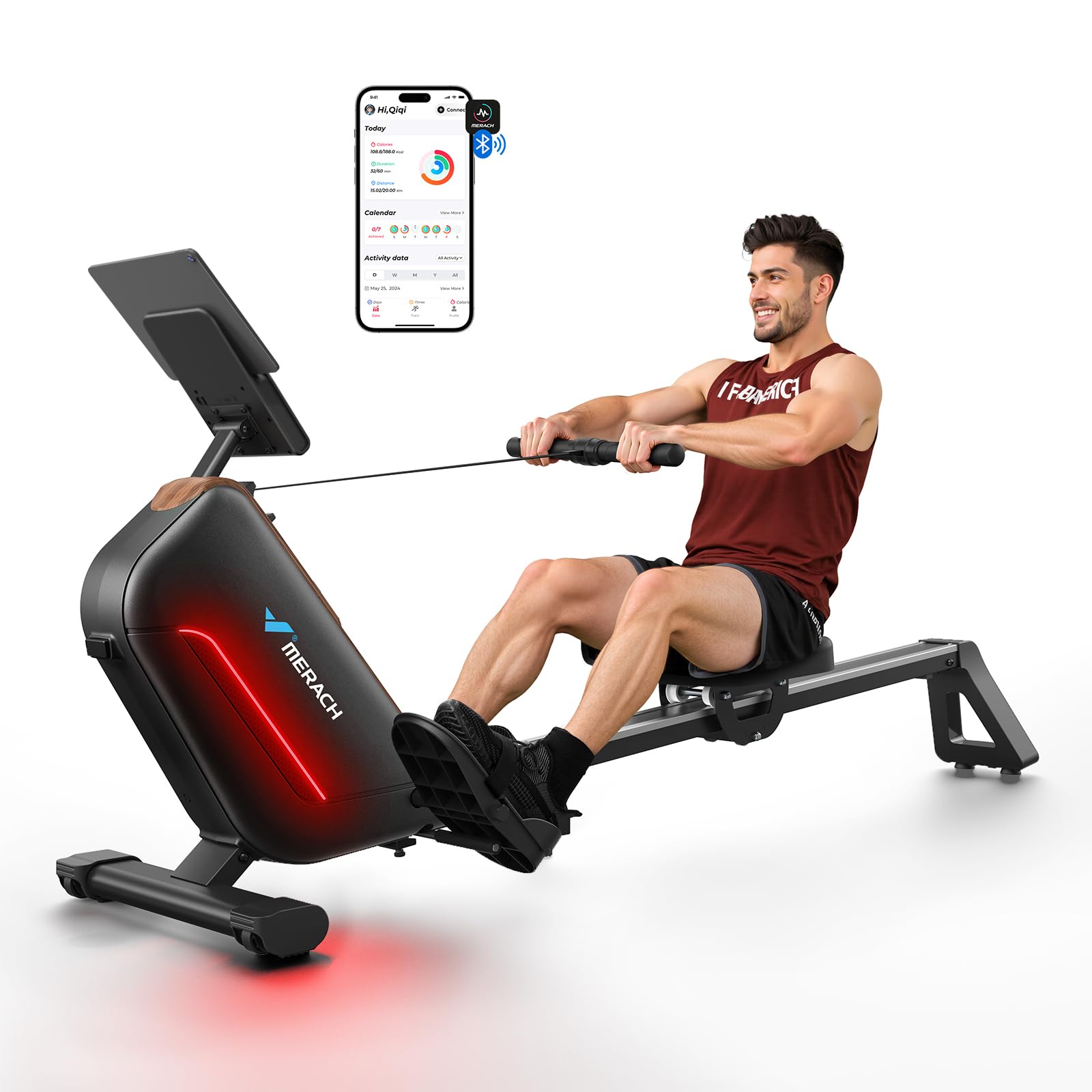MERACH Rowing Machines for Home, Powerful Electromagnetic Row Machine ...