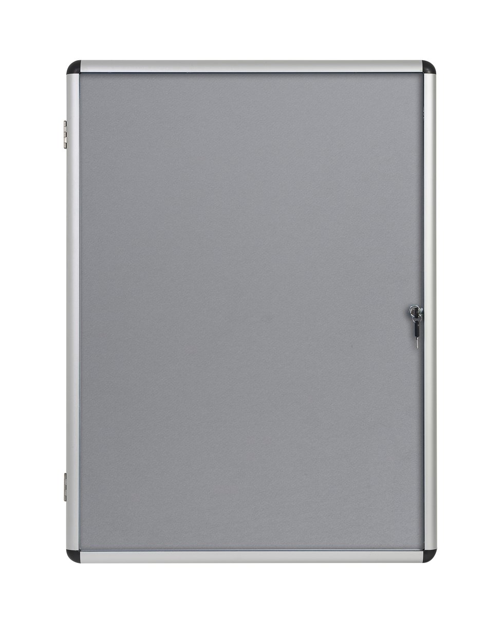 Bi-Office Enclore Felt Interior Notice Board Display Case 720x981 grey
