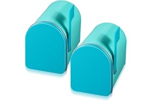 Tandefio 2 Pcs 5'' x 3'' Tinplate Mailbox Mini Tin Christmas Small Decorative Mailbox DIY Craft for Adult Greeting Card Exchange Valentines Gift Prize Supply(Cyan)