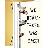 COLINHELIN Funny Dog Birthday Cake Card for Him Her, Happy Birthday Card from Dog, Cute Birthday Cards for Dog Lovers, Dog Bady Card for Dog Mom Dog Dad Dog Friend, Birthday Card for Dog Owner