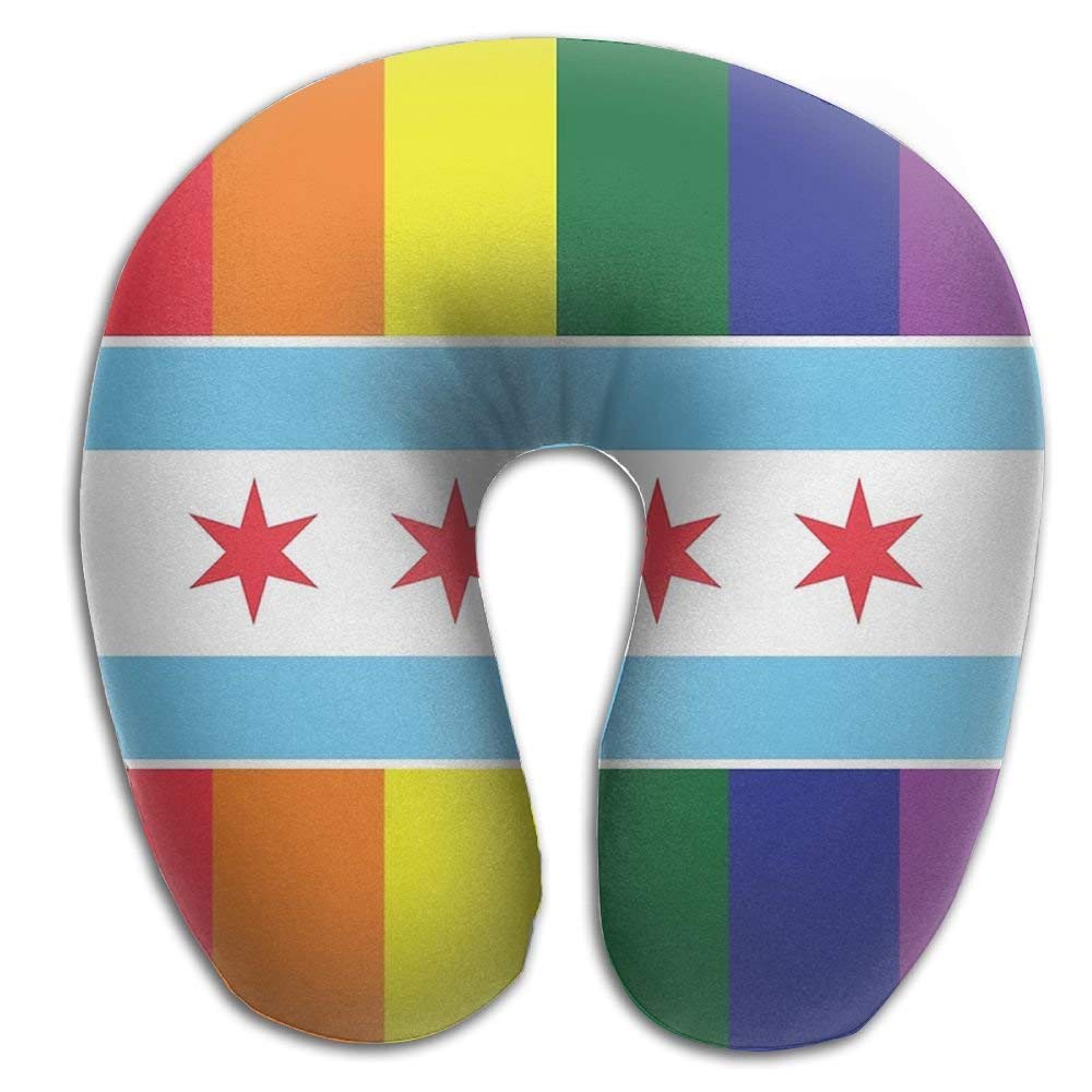 Camping Outdoor Rghkjlp Chicago Flag U Shaped Neck Pillow Memory