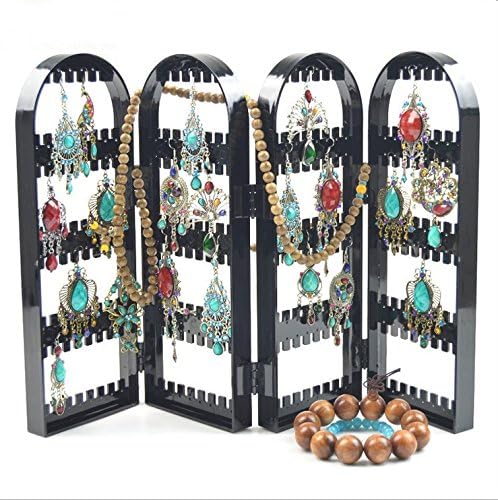 Stud Earrings Display Stand 4 Doors by Acrylic (Black)
