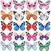 20 Pack Assorted Color Glitter 90S Butterfly Hair Clips Hairpins Mini Small Claw Snap Clasp Pins Barrettes Alligator Clamps Head Accessories Wedding Bridal Hair Styling Bows for Girls Teens Women
