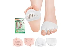 TASZOOS Toe Separators & Metatarsal Pads for Women & Men - 4 PCS Gel Toe Spacers, Ball of Foot Cushions for Pain Relief, Metatarsalgia, Morton's Neuroma, All-Day Comfort for Walking, Running, Standing