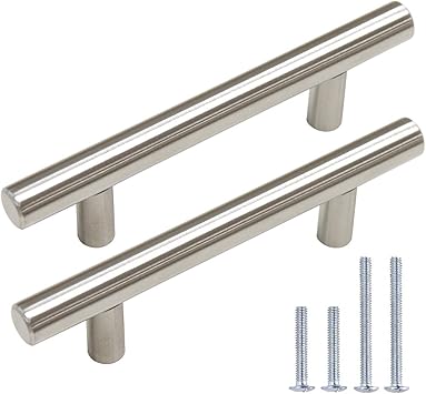 Gobrico 15 Pack Euro Style T Bar Kitchen Cabinet Handles Knobs
