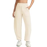 H Hellisal Womens Baggy Wide Leg Pants Barrel Leg Sweatpants Casual Elastic Waisted Stretch Travel Pants with Pockets