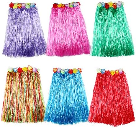 LITTLE FEATHER Hula Grass Skirt Set for Adult Beach Dance Fancy Dress