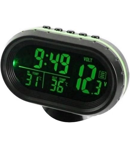 Amazon.com: Riloer 12V Multi-Function car Cigarette Lighter LCD Clock,  Indoor Outdoor Car LCD Digital Thermometer, Tempeure Meter Clock Probe  Sensor : Automotive