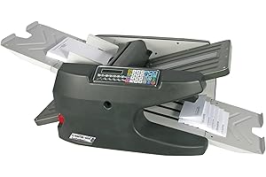 Martin Yale 2051 SmartFold Paper Folder; Handles Paper 18 Pound Bond To 90 Pound Index; Variable Speed From 3000 To 15000 Folds Per Hour; Sheet Sizes From 2 1/2 x 5 1/5 To 12 x 18 Inches; Charcoal