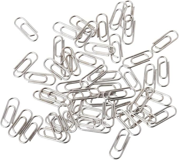 50 mini clips de papel de metal para marcadores, dispensador de clips