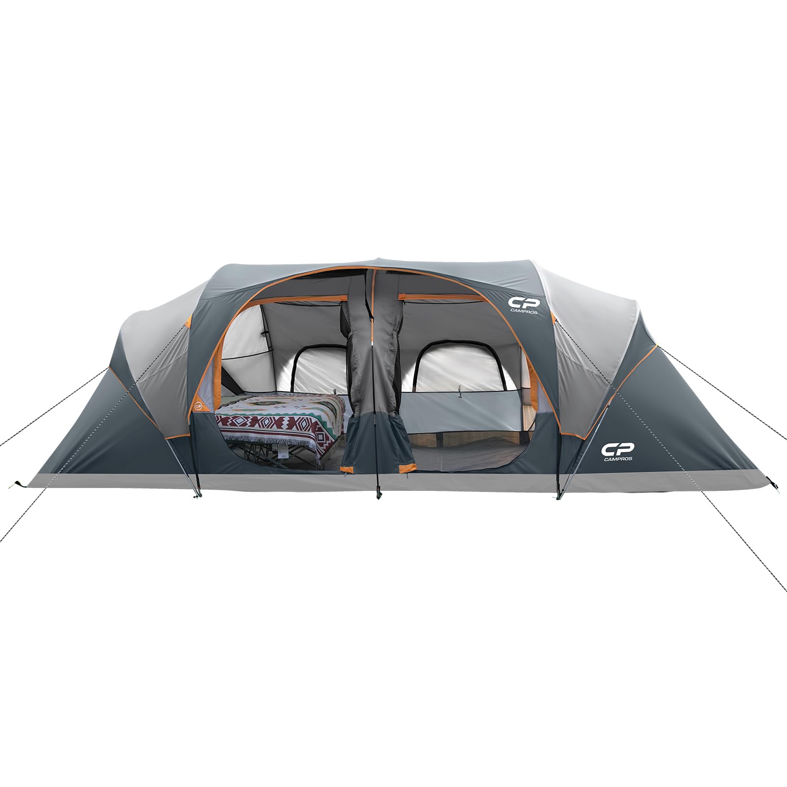 Photo 1 of *** AS IS ALL SALES  FINAL NO RETURNS ***CAMPROS CP Tent 12-Person-Camping-Tents,3 Room Family Tents,Waterproof Windproof Family Tent with Top Rainfly,6 Large Mesh Windows,Double Layer,Easy Set Up, Portable with Carry Bag-20' x 9' x 72"(H)